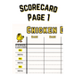 Chicken Dice Game Scorecard - Digital Download